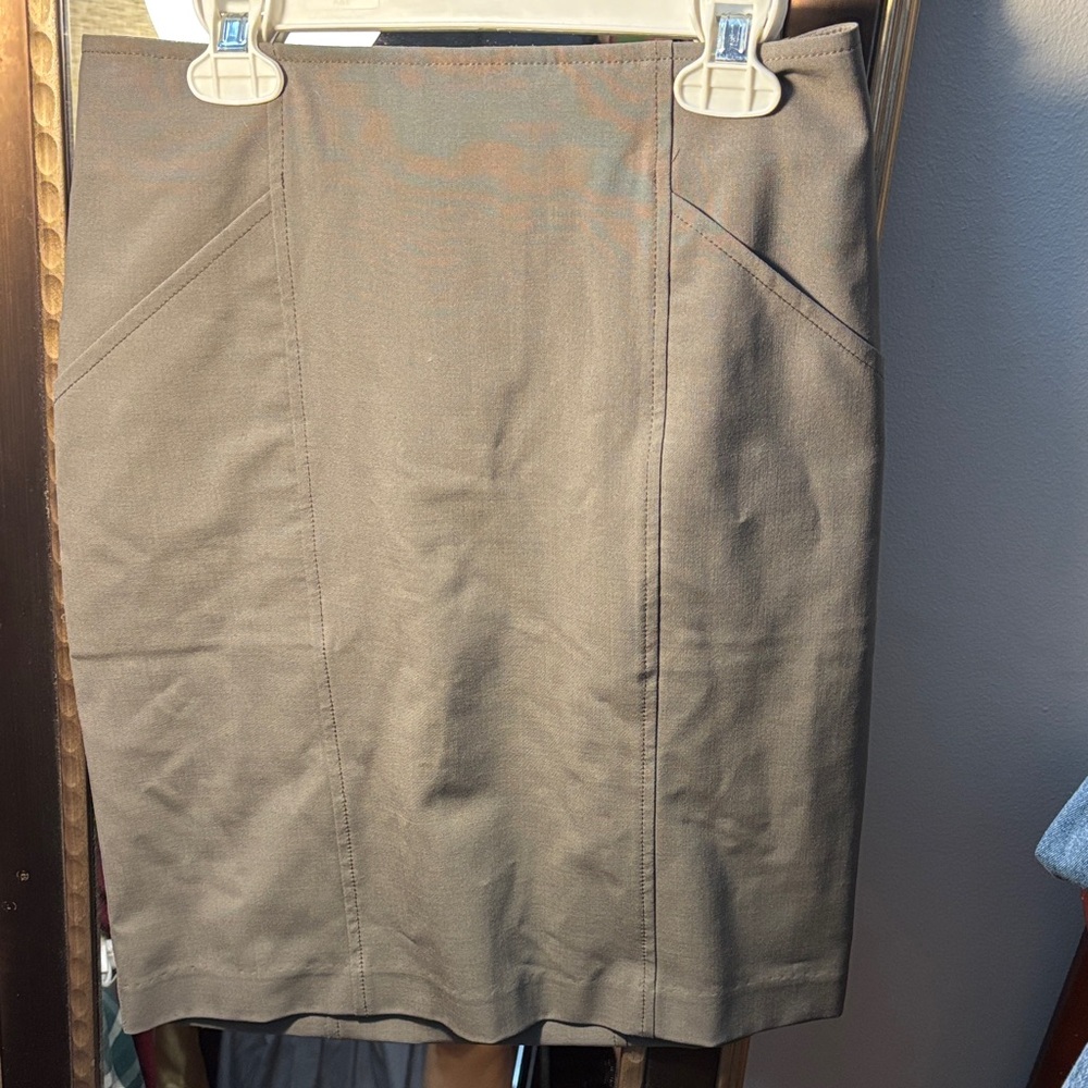 Theory tan Pencil work Skirt hundred percent wall olive green 0